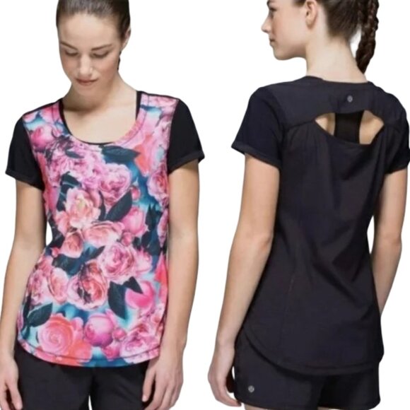 Free With 25$ Purchase Lululemon floral tee ptp 16" *GUC - Picture 1 of 5